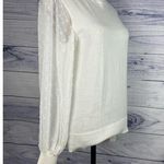 Vince Camuto Mock Neck Clip Dot Long Sheer Sleeve Sweater Women S Antique White Photo 0