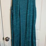 LuLaRoe Sz L Sleeveless Turquoise Side Slit Loose Comfortable Long Cardigan Dust Photo 2