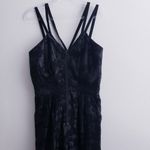 BCBGeneration Shimmer Burnout Sheer Strappy Jumpsuit Black Whimsigoth Witchy Photo 2