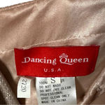 Dancing Queen Rose Gold Sleeveless Sweep Train V-neck Long Gown Size Small Photo 14