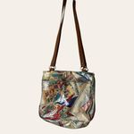 American Vintage Unique vintage vinyl colored pencil illustrated European scenery artist purse Photo 7