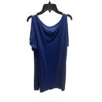 Apt. 9  Women's Cobalt blue and black striped Cold Shoulder t-shirt dress large Photo 1