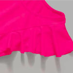 SheIn Women's Ruffle Sleeve Neon Pink Bodysuit Photo 2