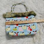 Beaded Pear Apple Blue Fringe Purse y2k Unique Chic Hand purse Closure Fruit Photo 3