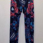 Black Diamond skull print stretchy pull on ankle length leggings Photo 3