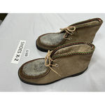 Womans Laceup Flat Winter Chukka Boots 10 Brown Gray Lined Photo 2