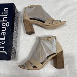 J. McLaughlin  Shauna Suede Golden Tan Stacked Block Heel Sandals Shoe Sz US 9.5M Photo 2