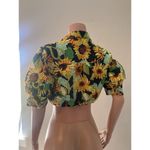 Anthropologie  Maeve Summer Sunflower floral Crop Top Sz Small yellow/ black #98 Photo 10