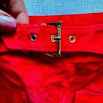 W By Worth  💯 Genuine RED Suede Leather Skirt size 4 Photo 2