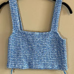 ZARA ✨  Women’s Blue White Crop Top Large Photo 0