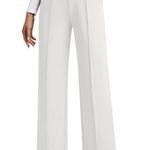 Wide Leg Dress Casual Trousers Pull Up Stretchy Work Pants Size Small NWT #2179 White Photo 0