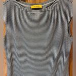 St. John  Nautical Stripe Sleevless Cap Sleeve Top Navy‎ Blue & White Size Small Photo 1