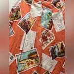 Eddie Bauer Vintage Vacation Postcards Retro Cotton Skirt Size 8 Peach Cotton Photo 2