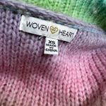 Woven Heart  pastel rainbow sweater size XS Photo 5