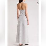 Reformation  Delilah 100% Linen Maxi Dress Sz4 Eclipse Dot Polka Vacation Halter Photo 2