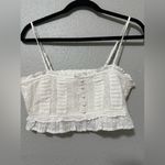 American Eagle White Lace Trimmed Women's Top size M white color Photo 1