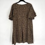 Dear Apple‎ Leopard Print Dress V Neck Short Sleeve Casual Tan Brown Size Large Photo 1