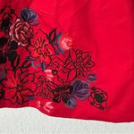 Desigual  Norma Embroidered Coat Jacket Trench Size 42 Tomato Red Cotton Blend Photo 13