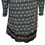 Anne Klein  Black White Rayon Spandex Lightweight Long Sleeve V Neck Dress Large Photo 9
