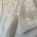 Piazza‎ Italia Lace Kimono Cover Up White Sheer Floral Made in Italy Size L Photo 6