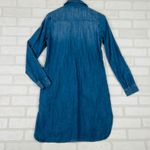 White House | Black Market Denim Shirt Dress Long Sleeve Pockets, Size 00 Oversize Photo 7