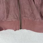 On The Road Mauve Pink Faux Suede Lace Up Zip Front Bomber Jacket Photo 5