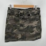 Blue Spice Skirt Women 7 Green Camo Print Belted Mini Cotton Blend Y2K 90s Photo 0