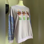 Fantastic Fawn Purple Sequin Nutcracker Sweater, Size Large Photo 1