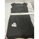 Ann Taylor Womans Knee Length Sheath Dress 6 Black Cap Sleeves Back Zip Photo 5