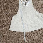 ZARA  Round Neck Tank Top White Lace Women's Size Medium Photo 5