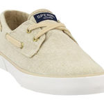 Sperry Top Sider 6.5 Pier Boat Champagne Gold Sparkles Canvas Slip On Sneakers Photo 0