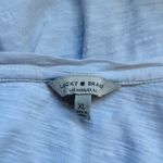 Lucky Brand 100% Cotton White Blue Embroidered Flower Cold Shoulder Top Photo 9