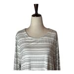 Lane Bryant Lane‎ Bryant Shirt Women 1X White Black Striped Long Sleeve Curved Hem Tee Photo 3