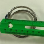 Silver Color Cuff Bracelet Black Cabochon Center Womens Aged Patina Photo 8