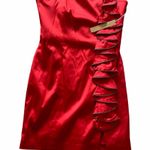 NWT ISSUE NEW YORK Satin Ruffle COCKTAIL DRESS IN Paprika Orange Red Size 10 Photo 6