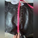 Princess Polly Black Vegan Leather Zip Front Shorts 10 Photo 7