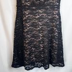INC International Concepts Black Lace Overlay Fit & Flare Cap Sleeve Dress Sz 10 Photo 3