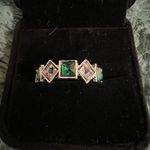 Gorgeous Stainless Steel Silver with Faux Emerald Ring Size 7 Green Photo 1