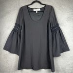 Stone Cold Fox Ninas Dress Womens Small Black Boho Lace Bell Sleeve Mini Photo 0