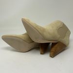 Joie  Gabija Genuine Suede Leather Wood Stacked Heel Western Ankle Booties Shoes  Photo 5