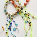 Free People Ariana Ost The Sand Dripp Hair Tie in Lime Green NWT Bracelet Photo 0