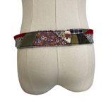 Patchwork Fabric Belt Rustic Bee Embroidery Whimsical Green Photo 9