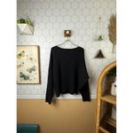 Evereve  Fuzzy Black Boatneck Neck Sweater - Size - Small Photo 2