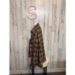 Brown Plaid Flannel Button Down Shirt Oversized Cozy Size Small NWT Photo 1