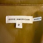 Good American  Vegan Leather Split Back Shirt Jacket Shacket Warm Caramel Medium Photo 9