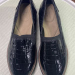 Clarks Women's Black  Everyday Loafers Timeless Patent Leather Croc Reptile Sz.8W Photo 0