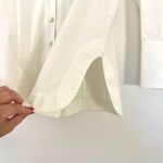 Lafayette 148 New York Ivory Button Up Shirt $448 Elegant Cuffs Women's Size 8 White Photo 3