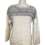 Sundance  size small Haven Sweatshirt cream w/black embroidery & gold beads. Photo 0