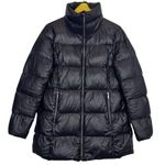 Lands' End Mid Length Down Filled Coat Size S Black Quilted Puffer Jacket Photo 0