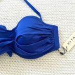 Vitamin A Ruched Bandeau Bikini Top NWT 8 Removable Halter Strap Tie Back Medium Photo 32